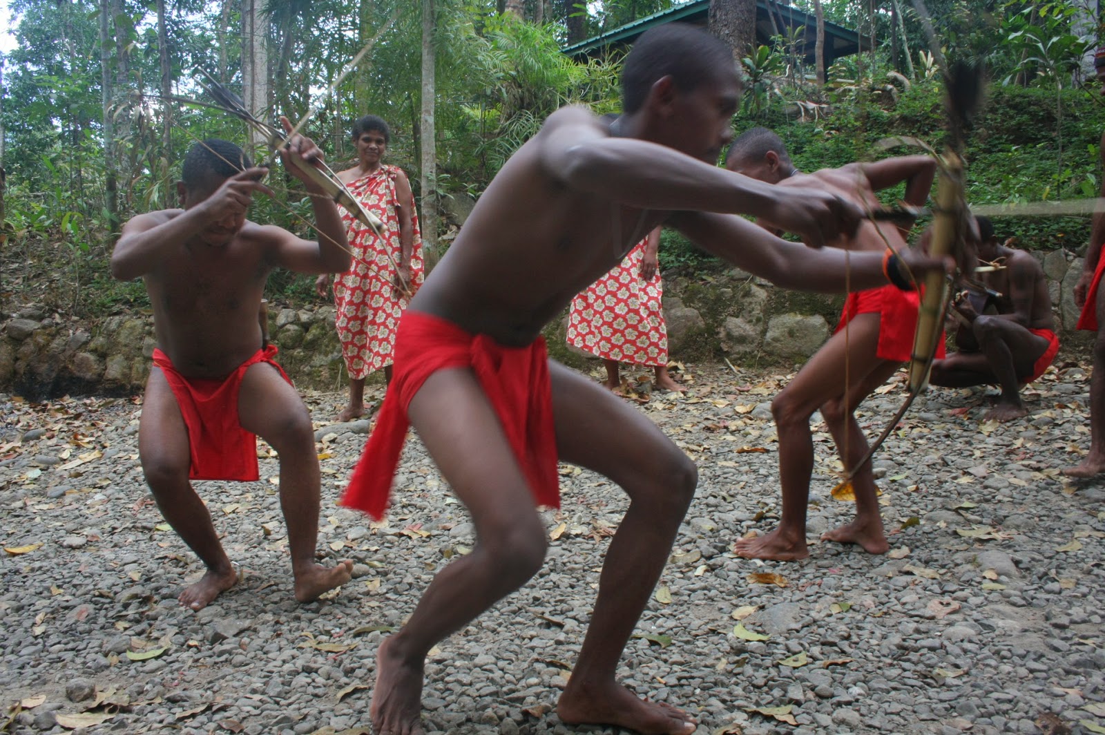 the native people on their ritual dance.