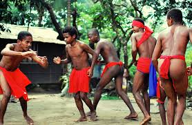 The native people on their ritual dance.